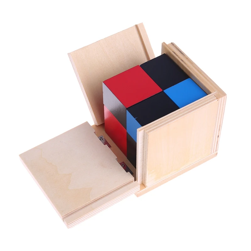 

50LE Kid Montessori Early Learning Algebra Mathematics Binomial Cube Set Wooden Toy