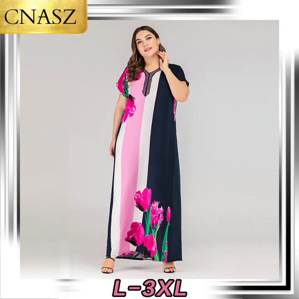 Новое мусульманское платье арабское ислам Дубаи модная одежда с вышитым принтом