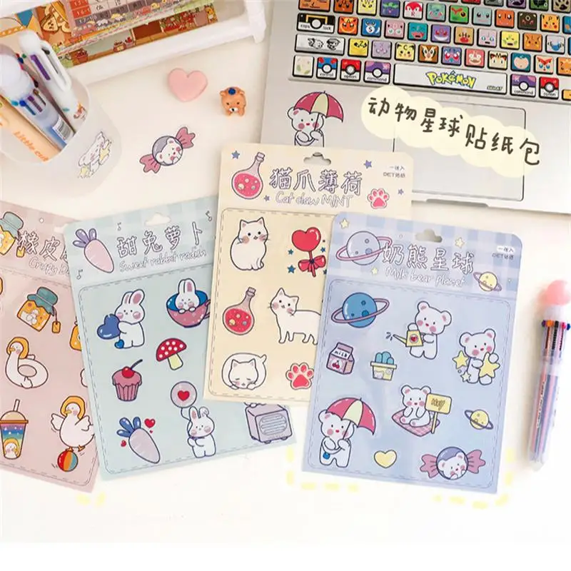 Японские милые наклейки для учетных записей декоративный узор мультяшная Бумага