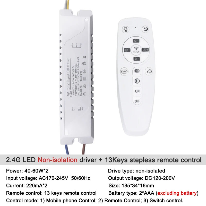 f 40-60Wx2 2.4G 12-24Wx2 светодиодный пластиковый Драйвер безопасности, AC165-265V-привод, трансформатор питания с инфракрасным пультом дистанционного управления, светодиодный - Цвет: f 40-60Wx2 2.4G