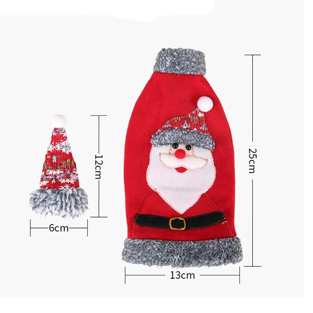 Рождественский чехол для винной бутылки с Санта Клаусом украшение