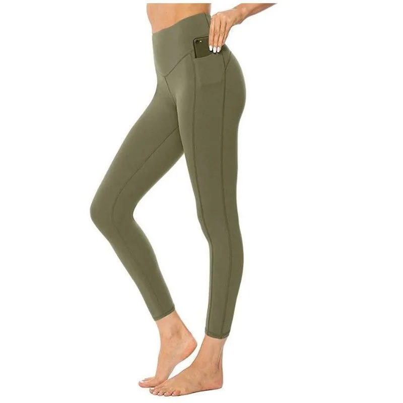 Женские леггинсы размера плюс однотонные Цвет с высокой талией Леггинсы