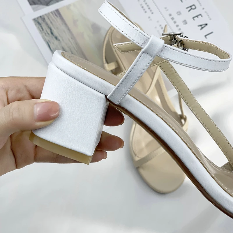 

ENMAYLA Casual Buckle Strap PU Solid Womens Shoes Fashion Narrow Band Luxury Shoes Women Designers High Heels Sandals Women