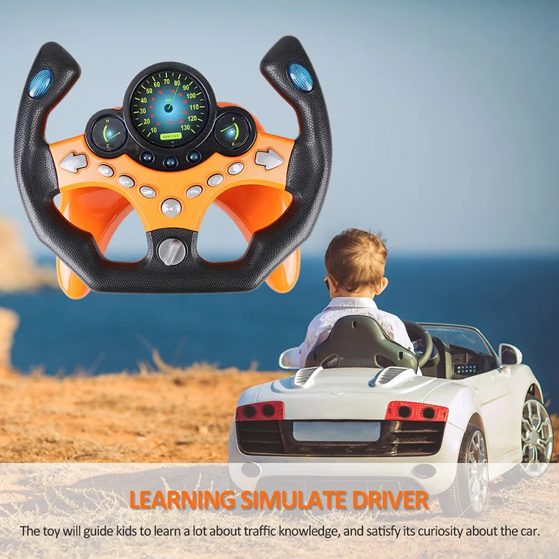 

Children's Toy Simulation Small Steering Wheel Copilots Simulated Steering Toy Wheel Early Education Sounding Toy Kid Toys