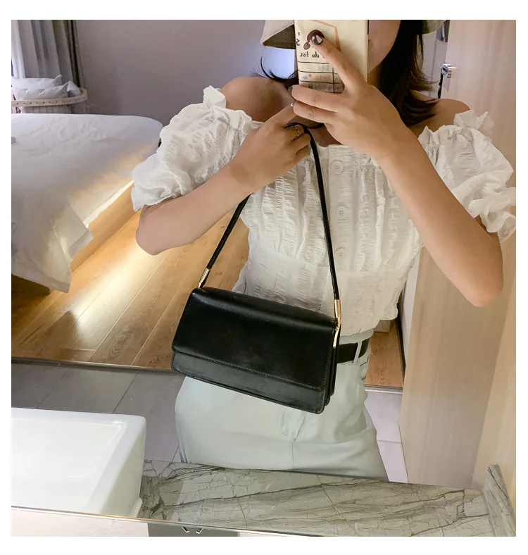 

Fashion and Simple Ladies Bags 2020 New Trendy Shoulder Bag Wild Chain Messenger Bag PU Solid Color Small Square Bag XBA26-XBA27