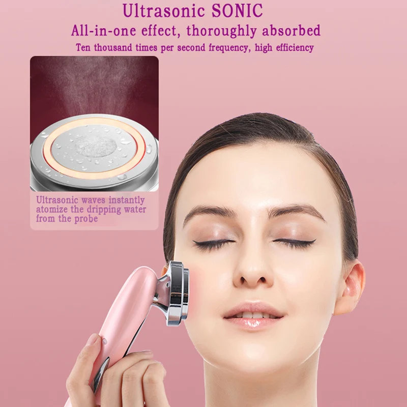 Ионно ионный косметический инструмент для лица EMS ультразвуковой микро токовый