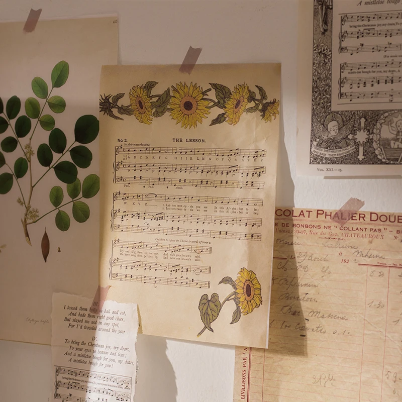 Ретро Старые книжные страницы Рецепт Билла бумага мусорный дневник планировщик