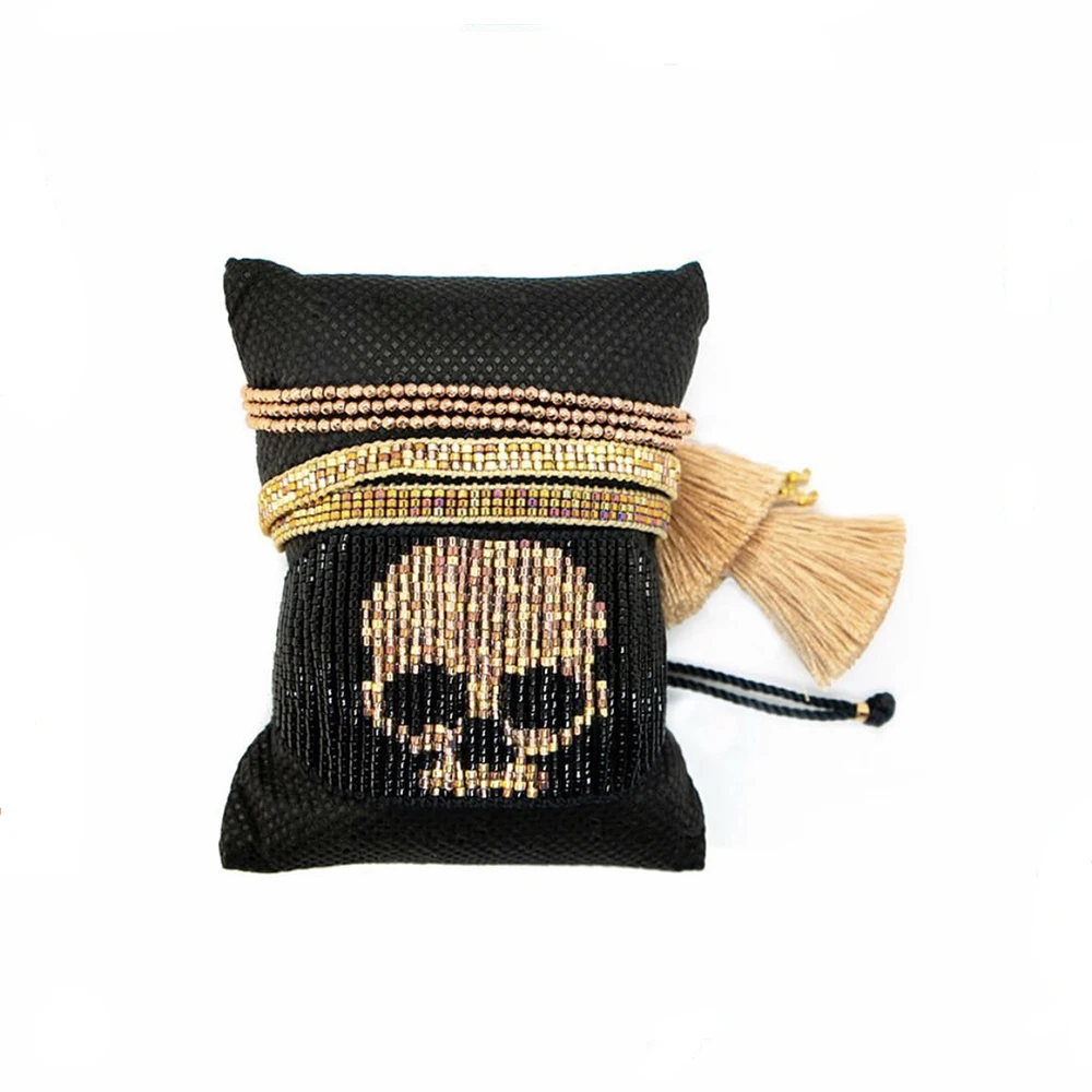 Женский браслет BLUESTAR с черепом Миюки ручной работы кисточками ювелирные