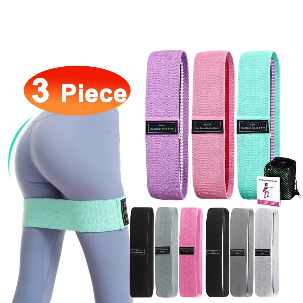 

3PCS Fitness Rubber Band Elastic Yoga Resistance Bands Set Hip Circle Expander Bands Gym Fitness Booty Band Home Workout