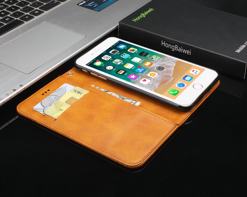 Phone Case for Apple iPhone 7 Plus Mobile phone shell handset flip card slot Leather Wallet 6 6s 8 Covre | Мобильные телефоны и