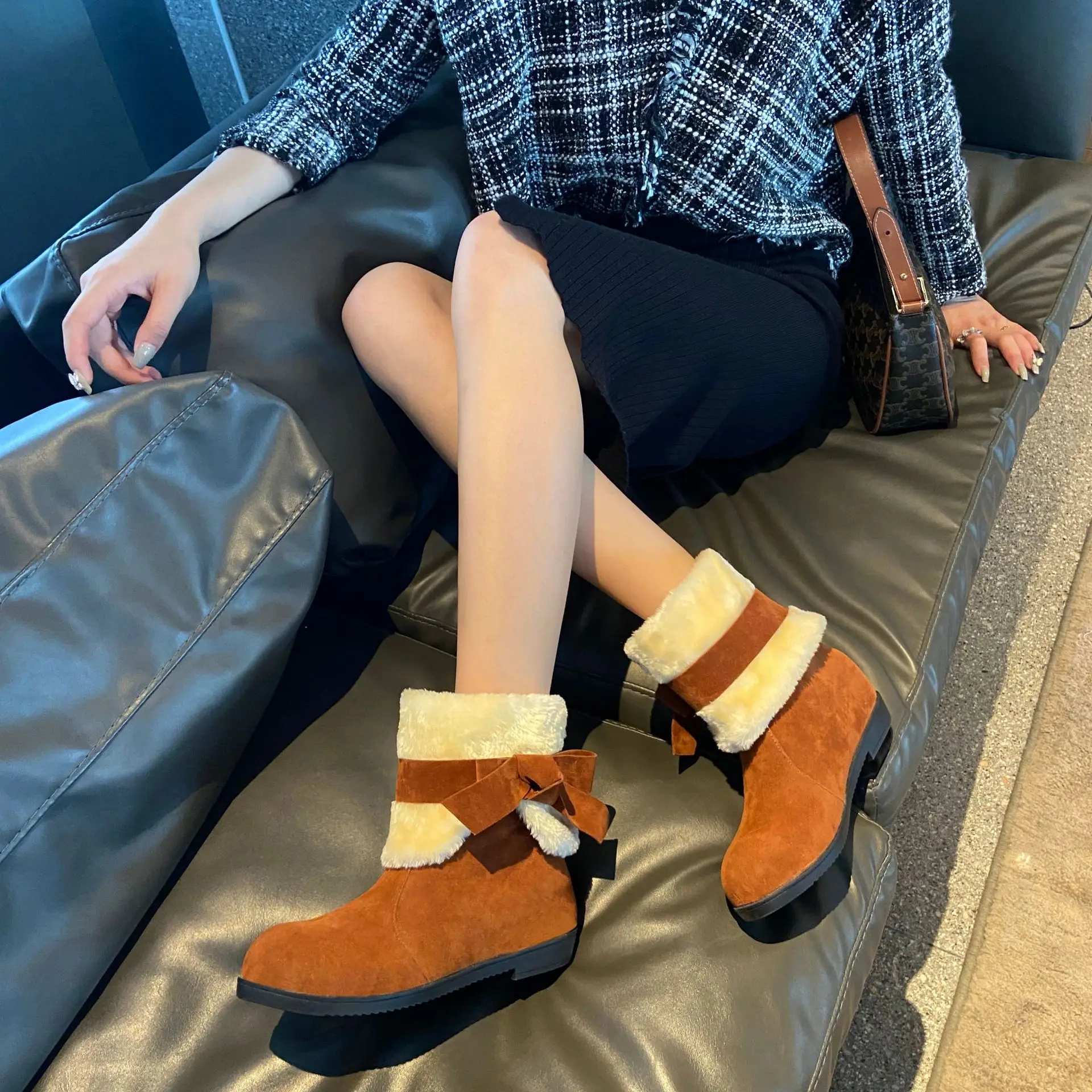 Размер 34-43 зимние сапоги для женщин ношения двумя способами меховые женские