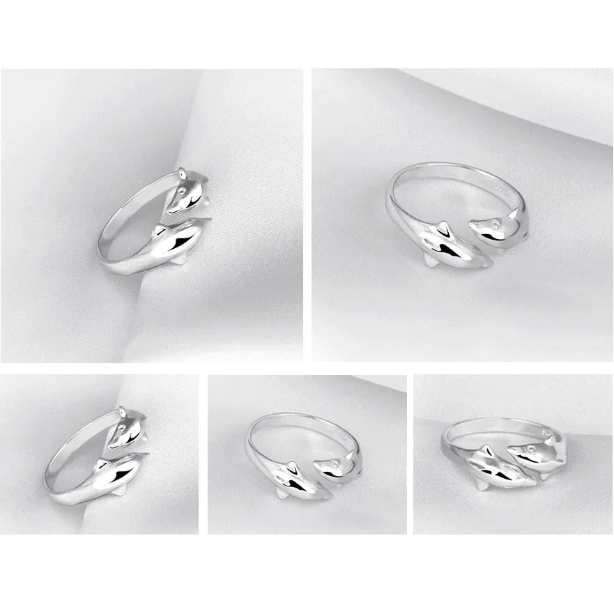 Fashion Women Double Dolphin Opening Adjustable Ring Wedding Fine Jewelry Gifts C66 | Украшения и аксессуары