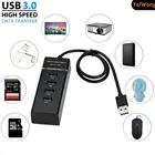 Высокоскоростной USB-концентратор 4 в 1, USB 3,0, USB-разветвитель, 4 порта, независимый светодиодный индикатор, адаптер для ПК, ноутбука, Mac
