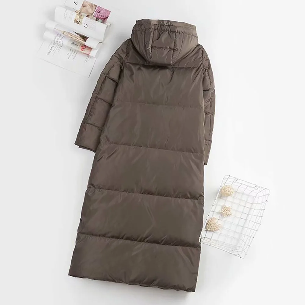 

2021new women jacket outdoor Autumn and winter British style thickened warm and loose hooded Down Jackets