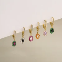hechengzircon earringssweet piercing stud earringsluxury dazzling ladyjewelry female gift wholesale