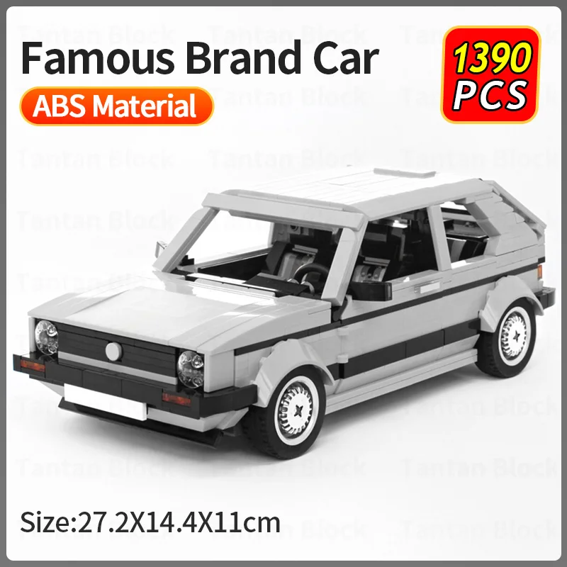 Конструктор MOC с изображением знаменитого автомобиля Volkswagen Golf MK1 сборка города