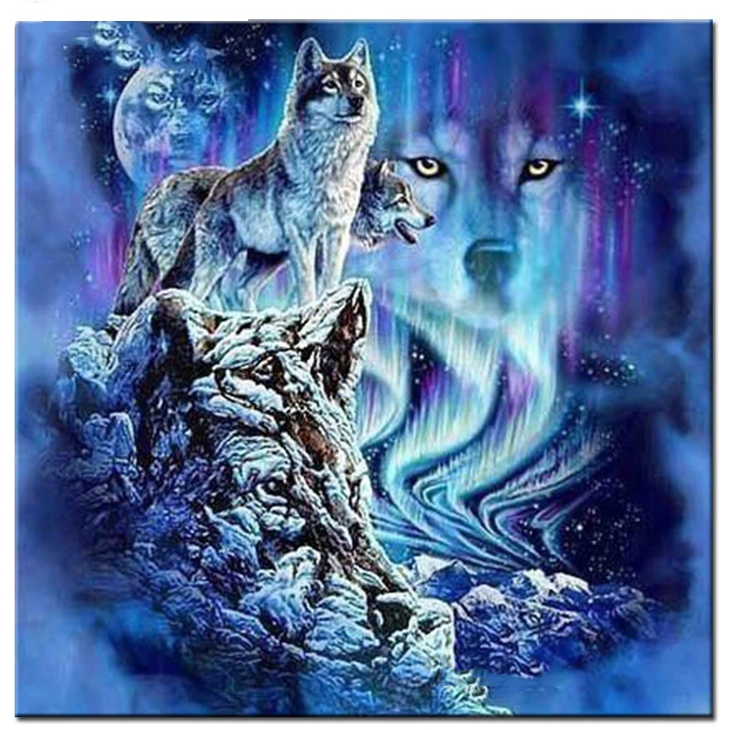 Полноразмерная 5D картина сделай сам вышивка крестиком волк сказочного животного