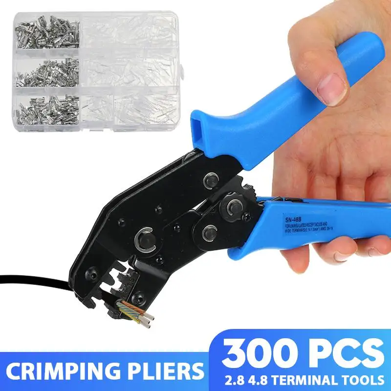 

Durable Tubular Terminal Crimping Pliers Set for 2.8 4.8 6.3 0.5-1.5mm /Tube/Insulation Terminals Electrical Clamp Hand Tool Set