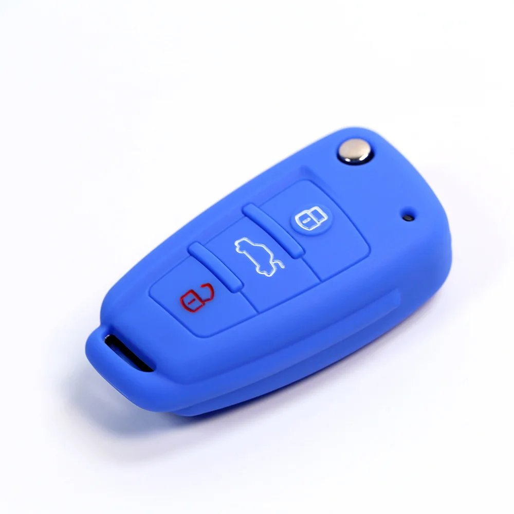 Применимый CHERY складной 3 ключа силиконовый чехол для ключей JAC пульт дистанционного управления мягкий Silcone ключ сумка Противоугонная Автомобильная крышка ключа