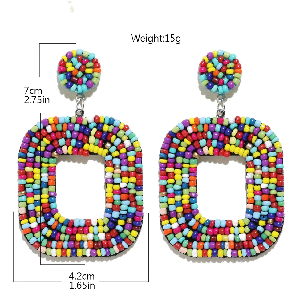 CWEEL INS трендовые женские массивные Серьги Boho Этнические Красочные Висячие