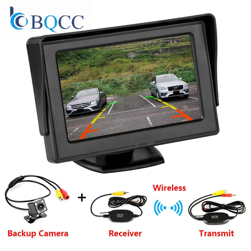 

Monitor Do Carro De 4.3 "Tela Para Rear View Camera Reversa Cor TFT Lcd Digital HD Polegada PAL/ NTSC Dash Cam Car Dvr