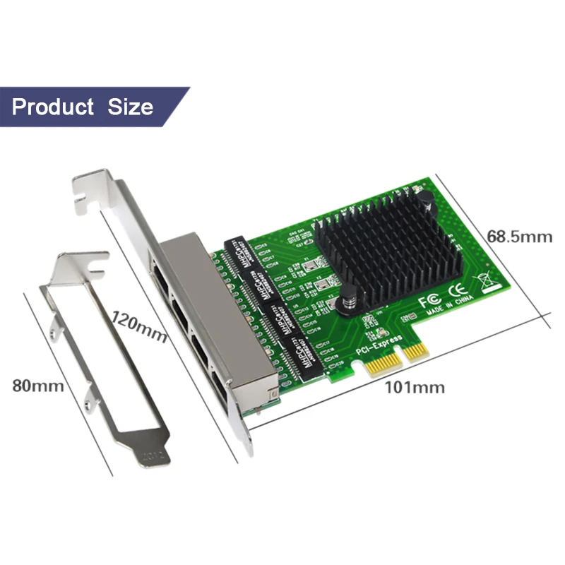 Сетевые карты Lan Ethernet сетевой адаптер Сетевая карта 4 порта Rj45 Pci Express бесплатный