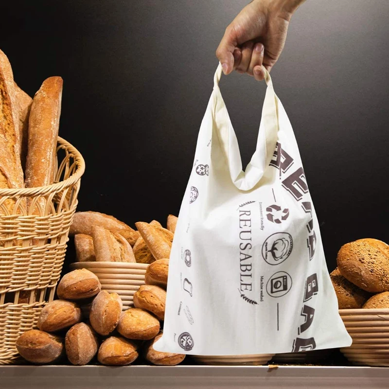 

MLGB Bread Bags Reusable Bread Bag for Homemade Bread Organic Cotton Linen Bread Bags Gift for Bread Maker