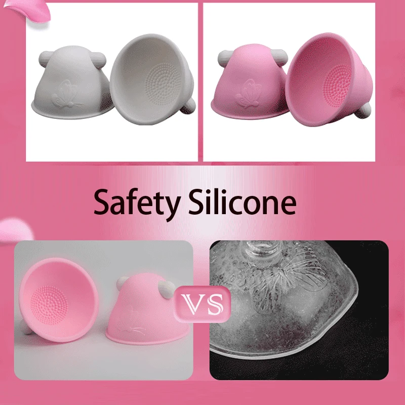 Увеличивающий грудь Женский Вибратор с присоской для сосков|Массажеры груди| |