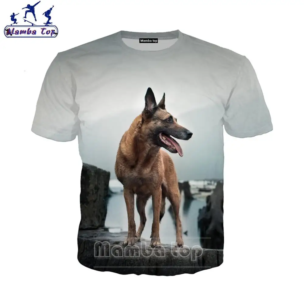 Топ Mamba футболка с 3D-принтом немецкой овчарки мужские футболки изображением