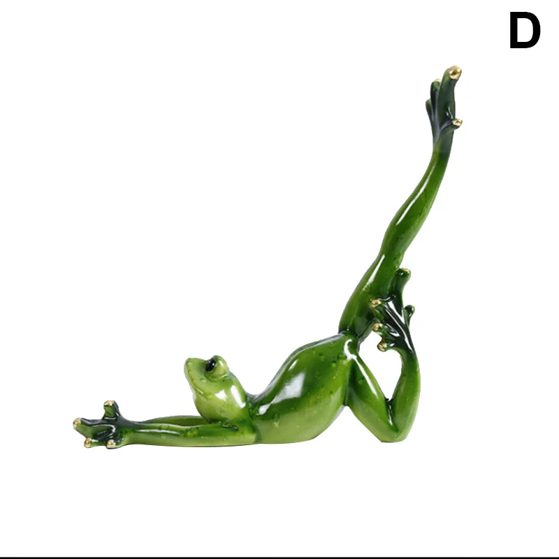Зеленые украшения в форме лягушки для йоги 3D статуи из смолы спальни гостиной