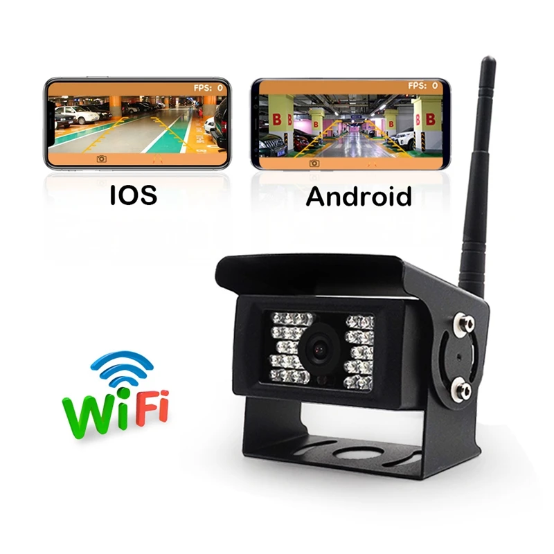 

Car Rear View Camera Truck Bus 24V Automobile WiFi Wireless Reverse HD Night Vision Backup Camera for iPhone IOS Android