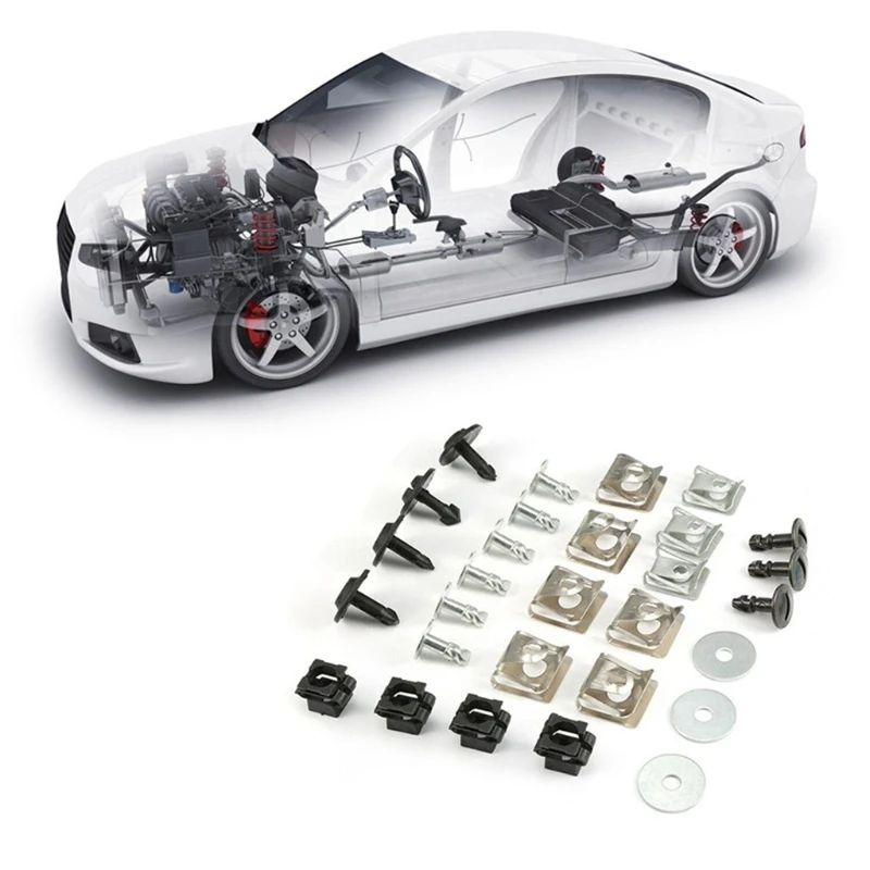 29pcs/set Engine Cover Fixing Screws Kit Bodywork With White Gasket For Applicable Model | Автомобили и мотоциклы