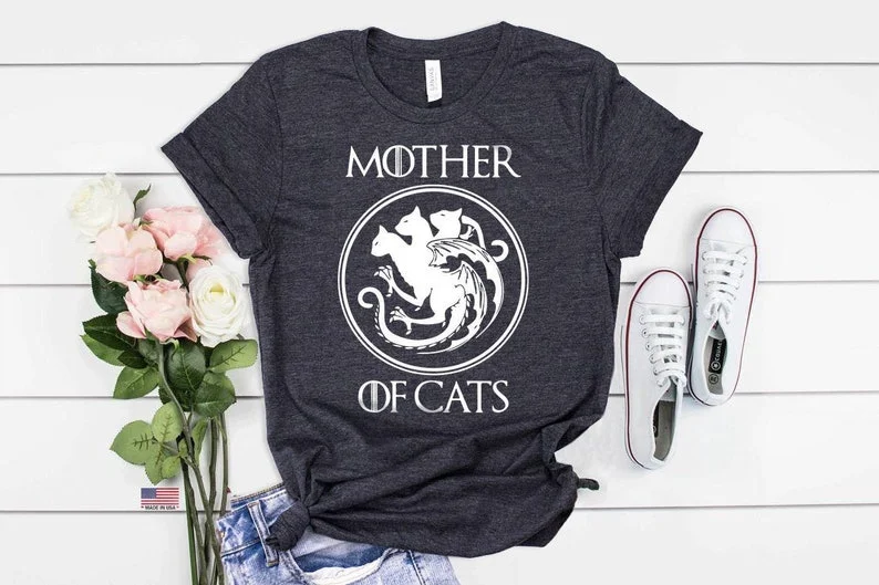 

Mother of Cats Shirt, personalized cat mom shirts, custom cat lover gifts, funny women's shirts, mother's day gift, cat