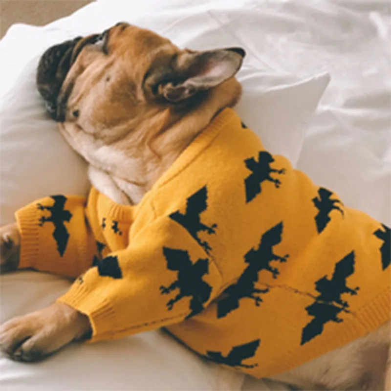 Модная одежда для собак теплая домашних питомцев средних и больших костюм Хэллоуина свитер французского