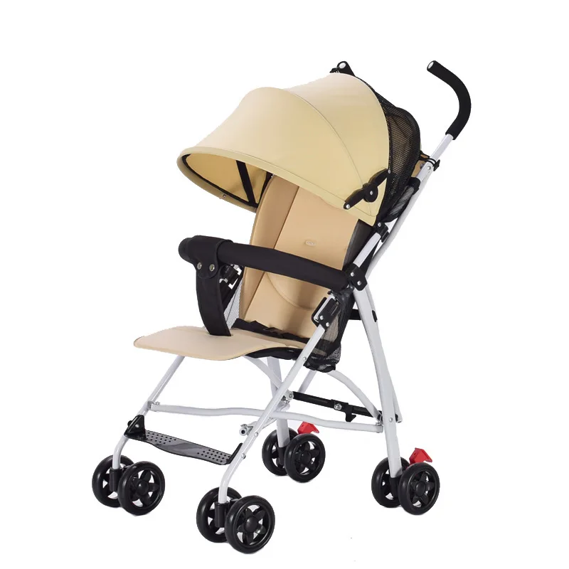 Baby Umbrella Trolley with Four-wheeled Trolley Is Light and Foldable, and The Armrest of Lycra Cotton Feeding Pad Is Detachable