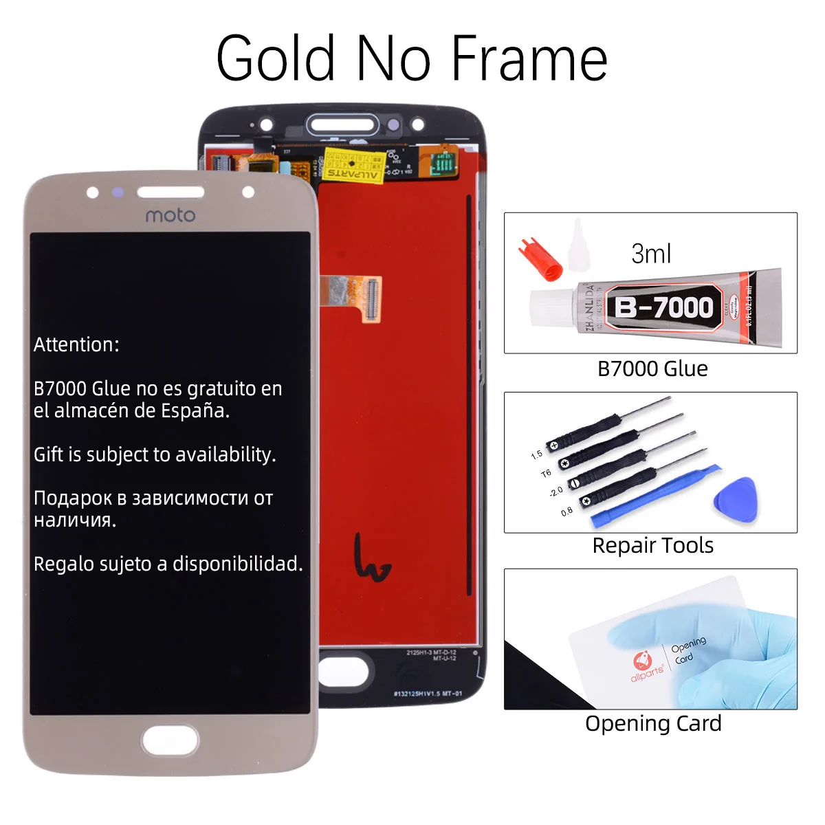No Frame Gold Дисплей для Motorola Moto G5S XT1793 XT1794 XT1792 LCD в сборе с тачскрином 5.2" черный белый золотой - Цвет: No Frame Gold