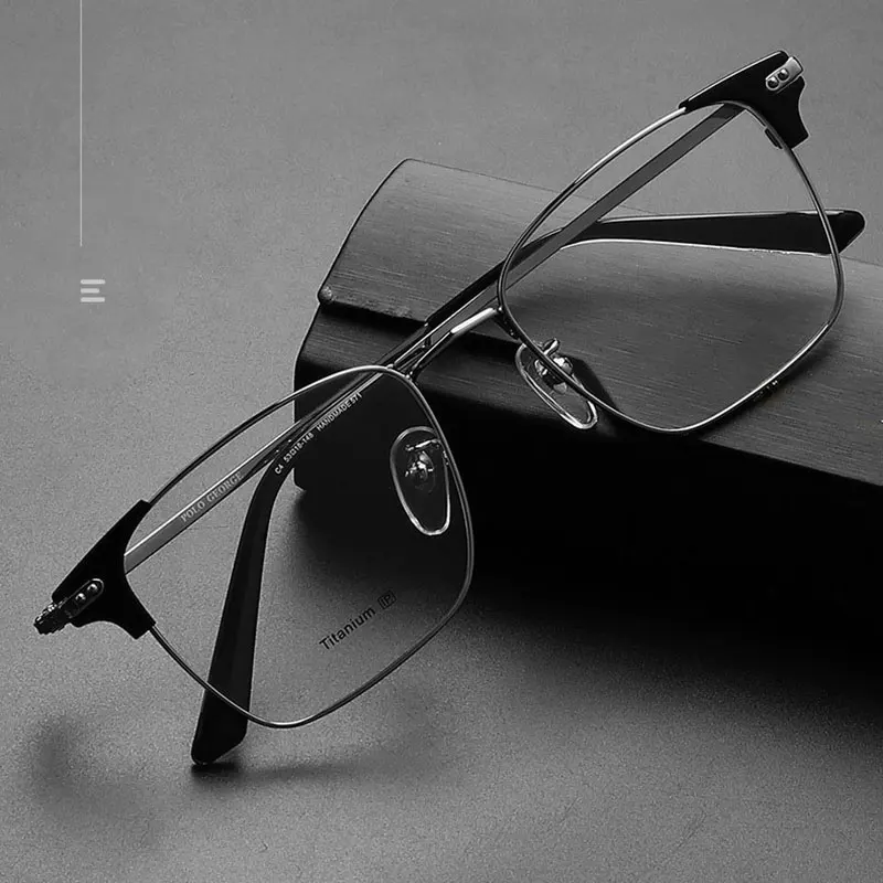 

Full Rim Pure Titanium Frame Glasses For Man and Woman Retro Style Square Shape Large Frame Optical Eyewears