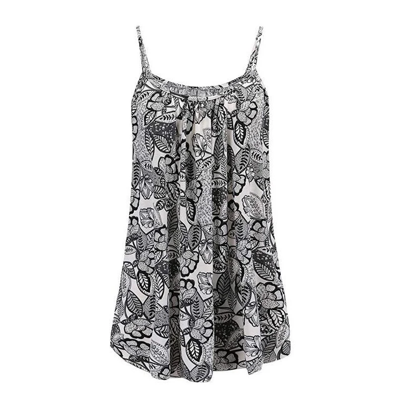Women's Plus Size 5XL 6XL Printed Tank Tops Casual Sleeveless Black Clothes Summer Beach Camis Strap Streetwear O-Neck | Женская