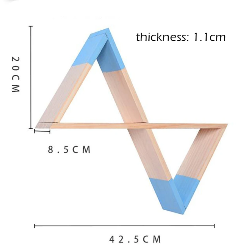 Wooden Triangular Funnel Wall Decorative Shelf Storage Rack Hanging Decorations Nursery Kids Baby Child Room Home Decor | Дом и сад