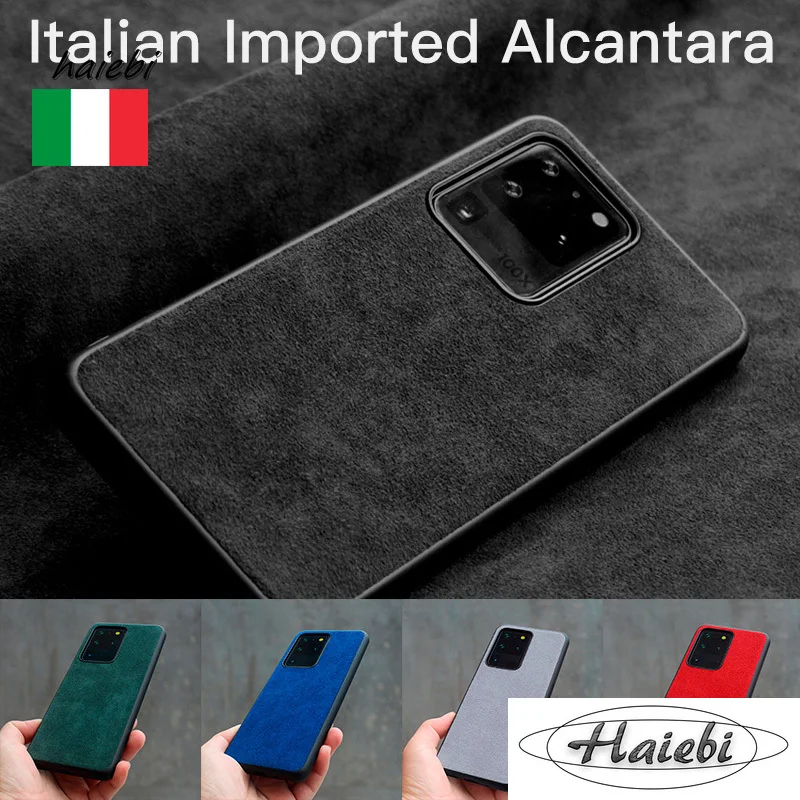 Изысканный итальянский чехол Alcantara Noble для Samsung Galaxy S20 Ultra S10 9 8 20+ Note20 10 Plus 5G роскошный искусственная кожа телефонных чехлов.
