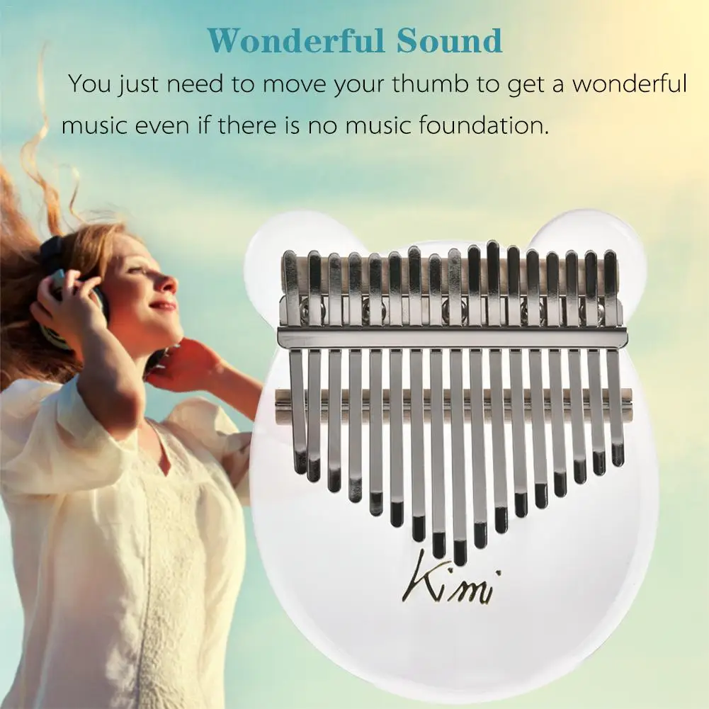 Acrylic 17 Key Kalimba African Thumb Piano High Quality Body Musical Instrument Professional Finger Percussion with Tuner Hammer | Спорт и