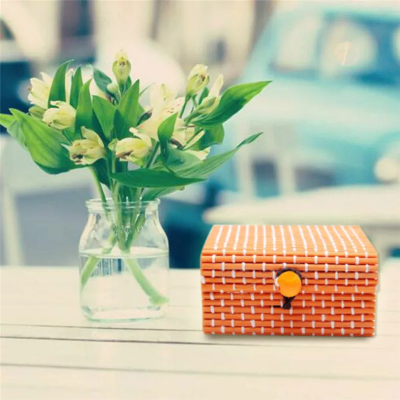 Новые модные серьги бамбуковый Деревянный чехол коробка для хранения ювелирных