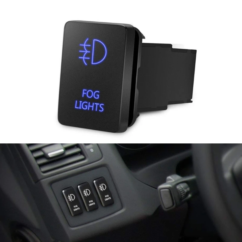 

Fog Lamp Switch Buttons Easy Installation Parts with LED Background Indicator Light for Automotive Parts Replacement XXFF