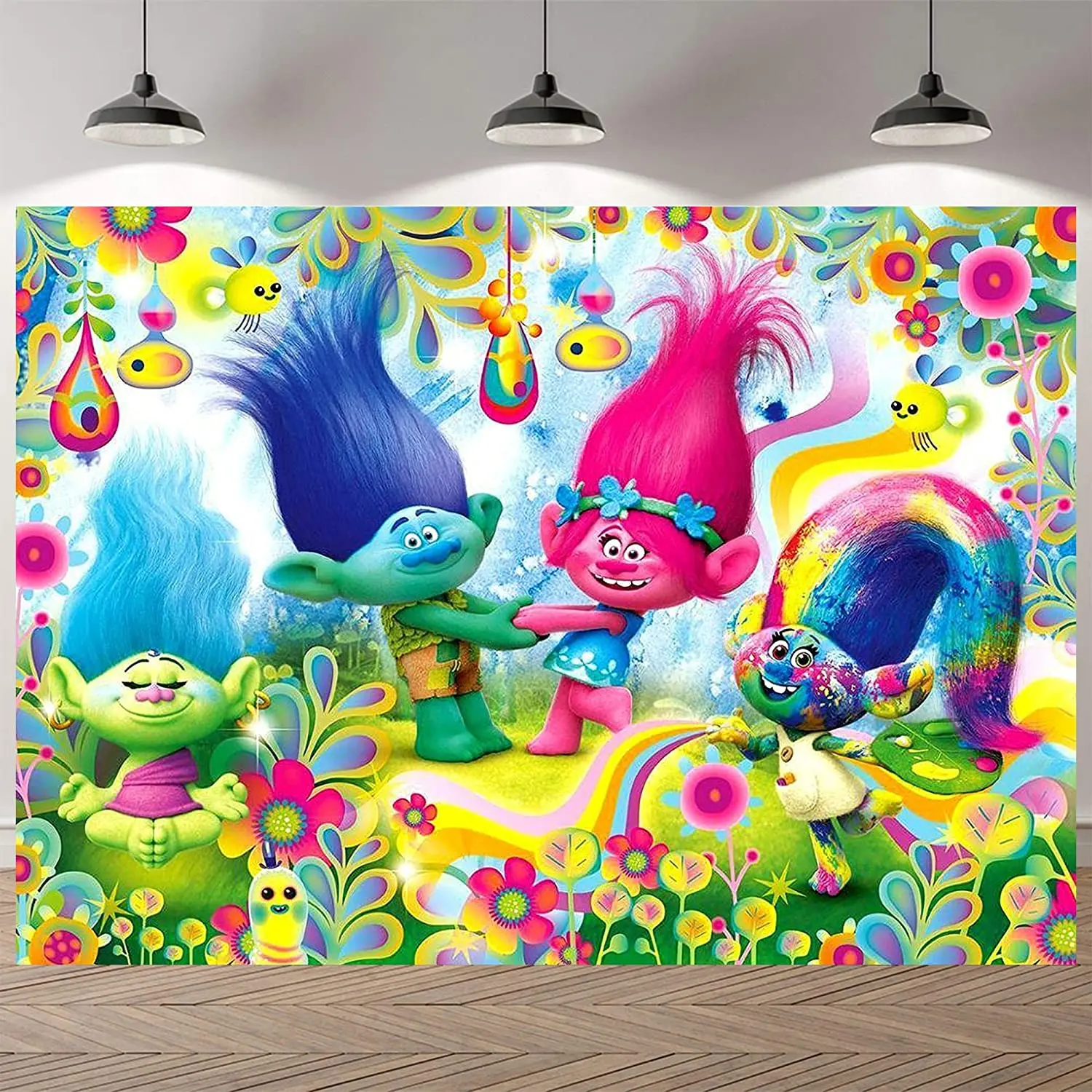 

Cartoon Flowers Balloon For Kids Birthday Party Backdrop For Baby Shower Boy Background Lovey Dessert Table Decoration Banner