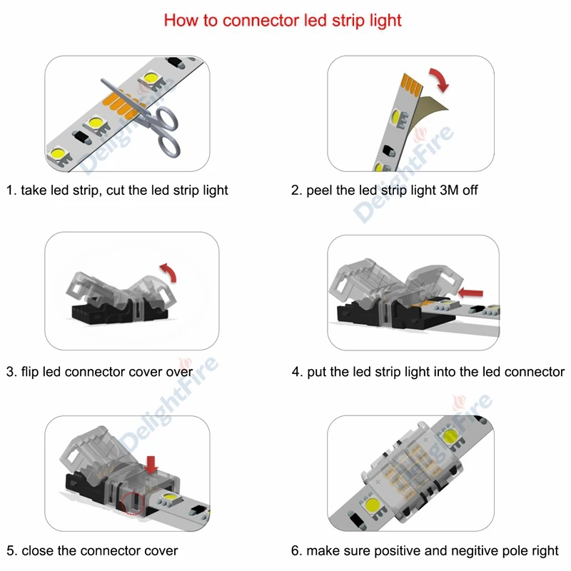 

5pcs LED Strip Connector 8/10/12mm 2/3/4/5/6pin Connectors For WS2812 RGB RGBW RGBWW 2835 3528 5050 LED Strip Wire Terminals