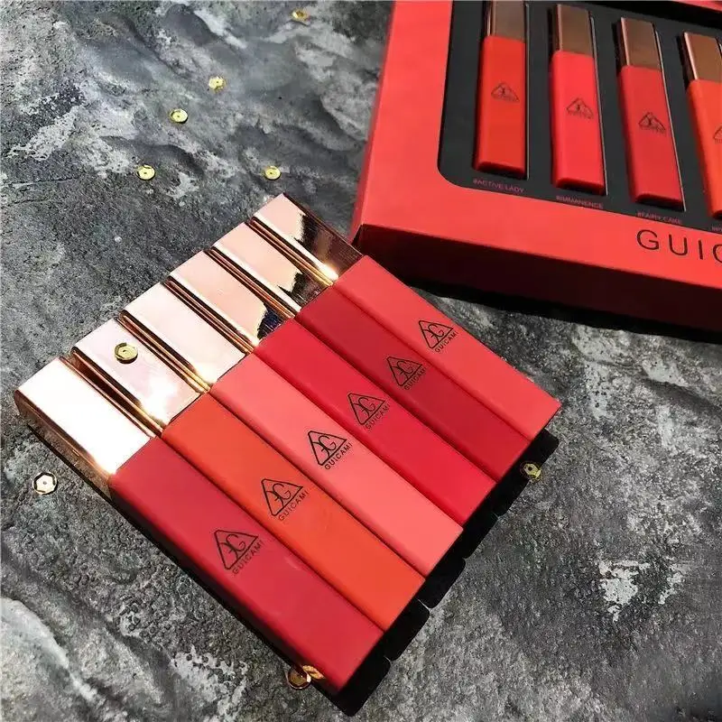 

6PCS/SET Matte Lip Gloss Liquid Lipstick Waterproof Long Lasting Moisturizer Velvet Lipstick Lip Tint Cosmetic With Gift Box