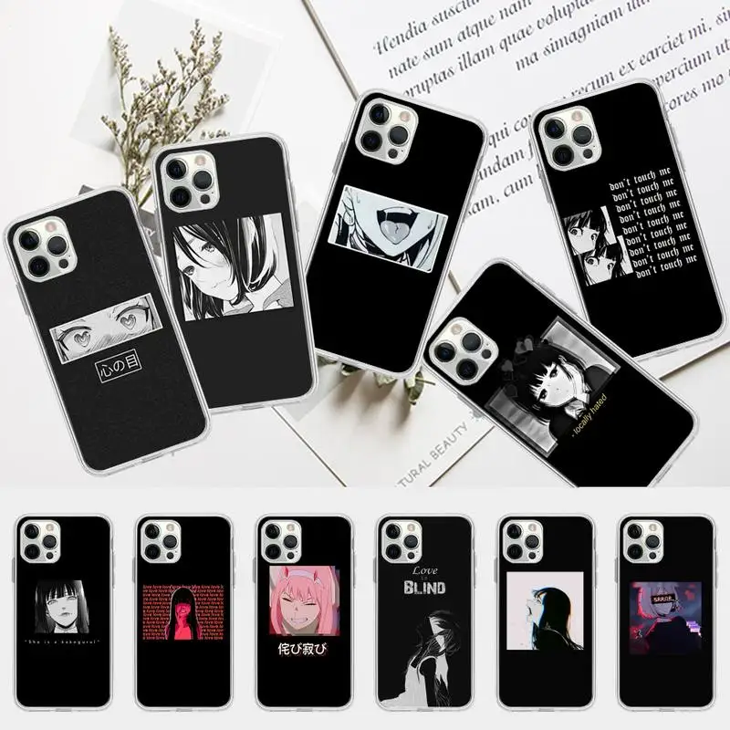 

Sad Japanese Anime Phone Case for iPhone 13 12 mini 11 pro Xs max Xr X 8 7 6 6s Plus 5s cover