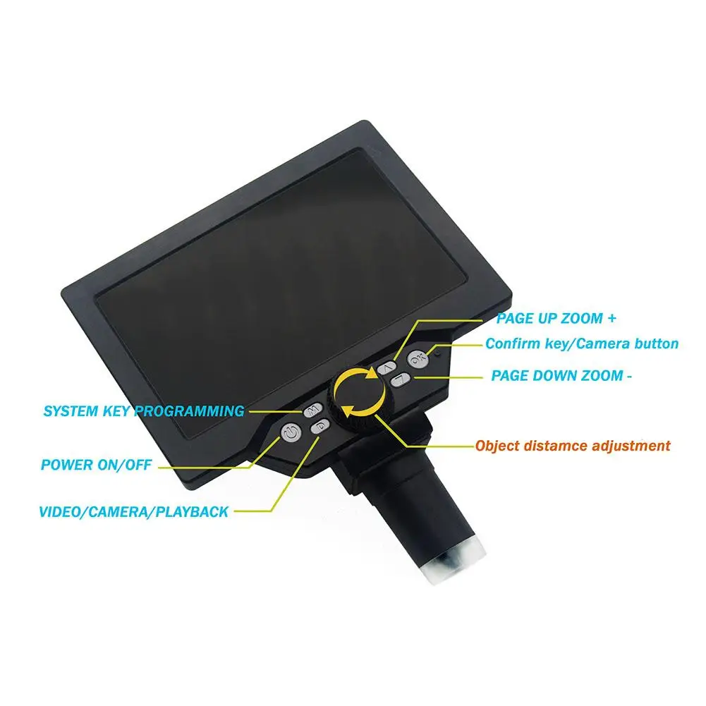 1200X цифровой микроскоп 12MP электронный видео микроскопы 7 дюймов HD lcd пайка телефон Ремонт лупа с металлической подставкой#35