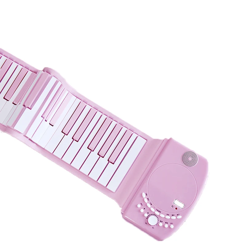 61 Keys Electronic Keyboard Folding Pink Cute Electronic Keyboard Portable Roll Up Teclado Flexible Musical Instruments EI50EK