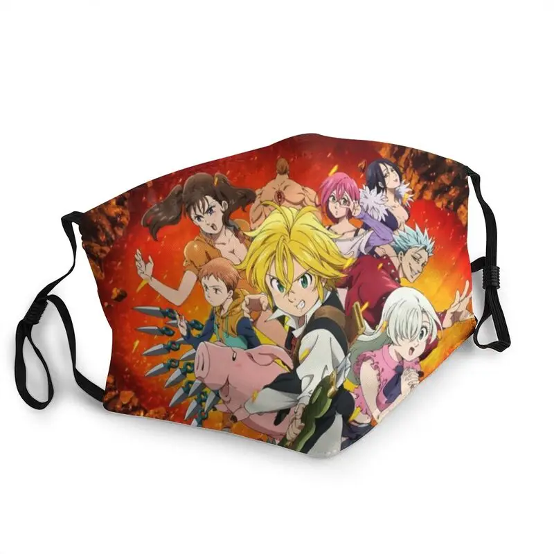 

Маска для лица Nanatsu No Taizai, семи смертных грехов, дышащая японская аниме маска манга, Мужская защитная маска, респиратор